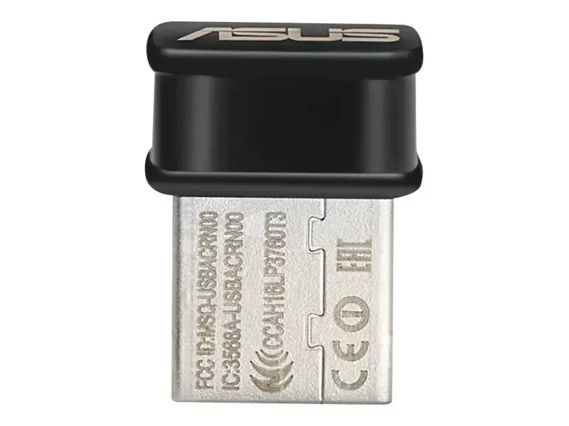 ASUS USB-AC53 Nano, belaidis, USB, WLAN, "Wi-Fi 5" (802.11ac), 867 Mbps, juodas, nerūdijantis plienas