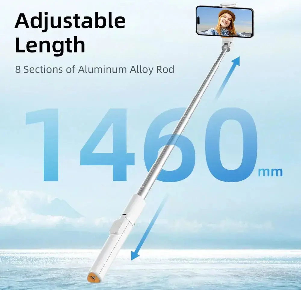 Tech-Protect selfie stick tripod L09S Bluetooth, white