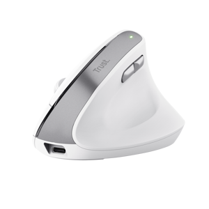 Trust Bayo II, Right-hand, Vertical design, Optical, RF Wireless, 2400 DPI, White