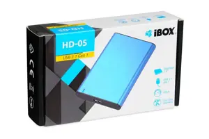 "IBOX HD-05" korpusas 2,5 colių kietajam diskui su USB 3.1 Gen.1, mėlynos spalvos