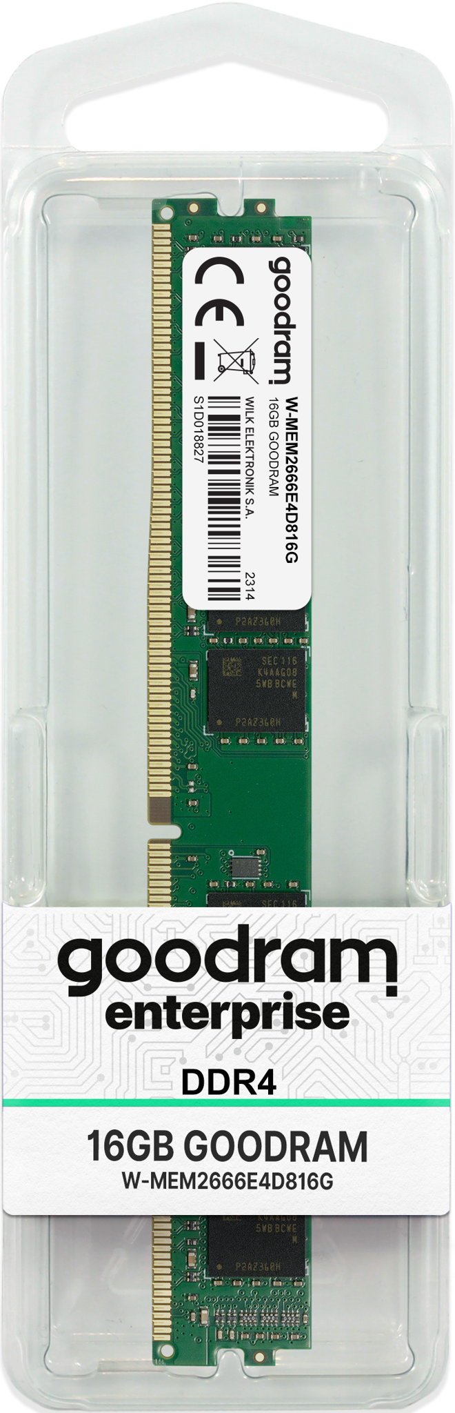 GOODRAM W-MEM2666E4D816G 16GB DDR4 2666MHz CL19 1.2V ECC