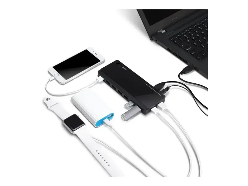 TP-Link UH720, USB 3.2 Gen 1 (3.1 Gen 1) Micro-B, USB 3.2 Gen 1 (3.1 Gen 1) Type-A, 5000 Mbps, juoda, 1 m, USB