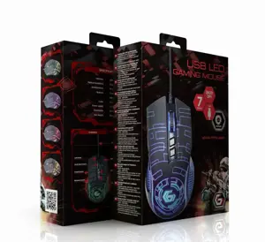 GEMBIRD MUSG-RGB-01 USB LED žaidimų pelė juoda