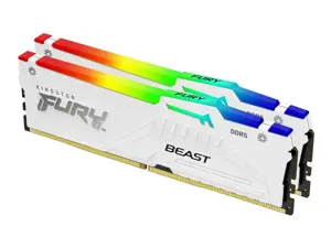 Kingston KF564C32BWEAK2-32 32GB 6400MT/s DDR5 CL32 DIMM (Kit of 2) FURY Beast White RGB EXPO | King…