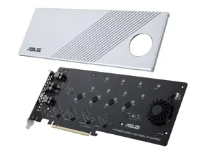 ASUS Hyper M.2 x16 Gen 4, PCIe, M.2, PCIe 4.0, sidabrinis, kompiuteris, aktyvus