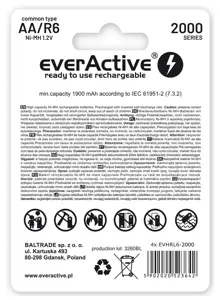 Įkraunamos baterijos everActive Ni-MH R6 AA 2000 mAh Silver Line