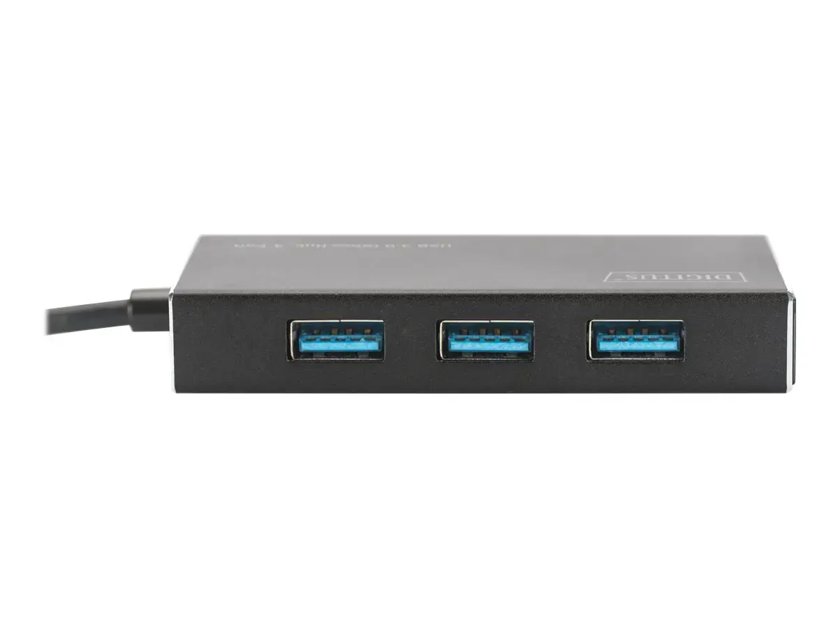 DIGITUS USB 3.0 šakotuvas 4 prievadai su 5V/2A maitinimo šaltiniu Aliuminio korpusas