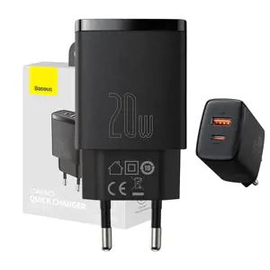 Baseus Compact Quick Charger USB and USB-C 20W EU