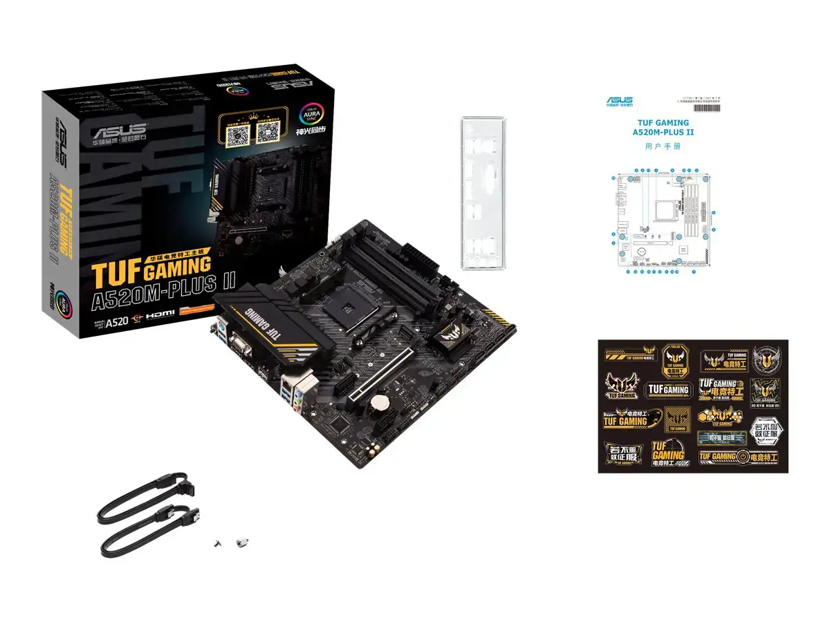ASUS TUF GAMING A520M-PLUS II, AMD, "Socket AM4", "AMD Ryzen™ 3", "AMD Ryzen™ 5", "AMD Ryzen™ 7", 3 kartos "AMD Ryzen™ 9", 5 kartos "AMD Ryzen 9", "Socket AM4", DDR4-SDRAM, 128 GB
