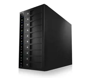 ICYBOX IB-3810U3 "IcyBox" išorinis 3,5 HDD korpusas su 10 dėžučių SATA I/II/III, USB 3.0, RAID, juo…