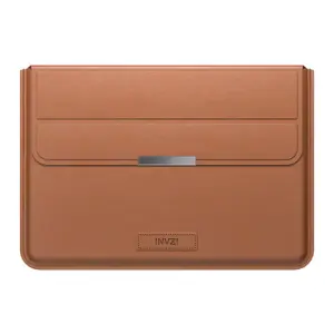 INVZI odinis dėklas / dangtelis su stovo funkcija, skirtas "MacBook Pro/Air" 15"/16" (rudas)