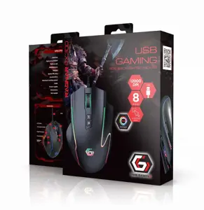 GEMBIRD USB žaidimų RGB apšviesta pelė RAGNAR RX300 8 mygtukai 12000DPI