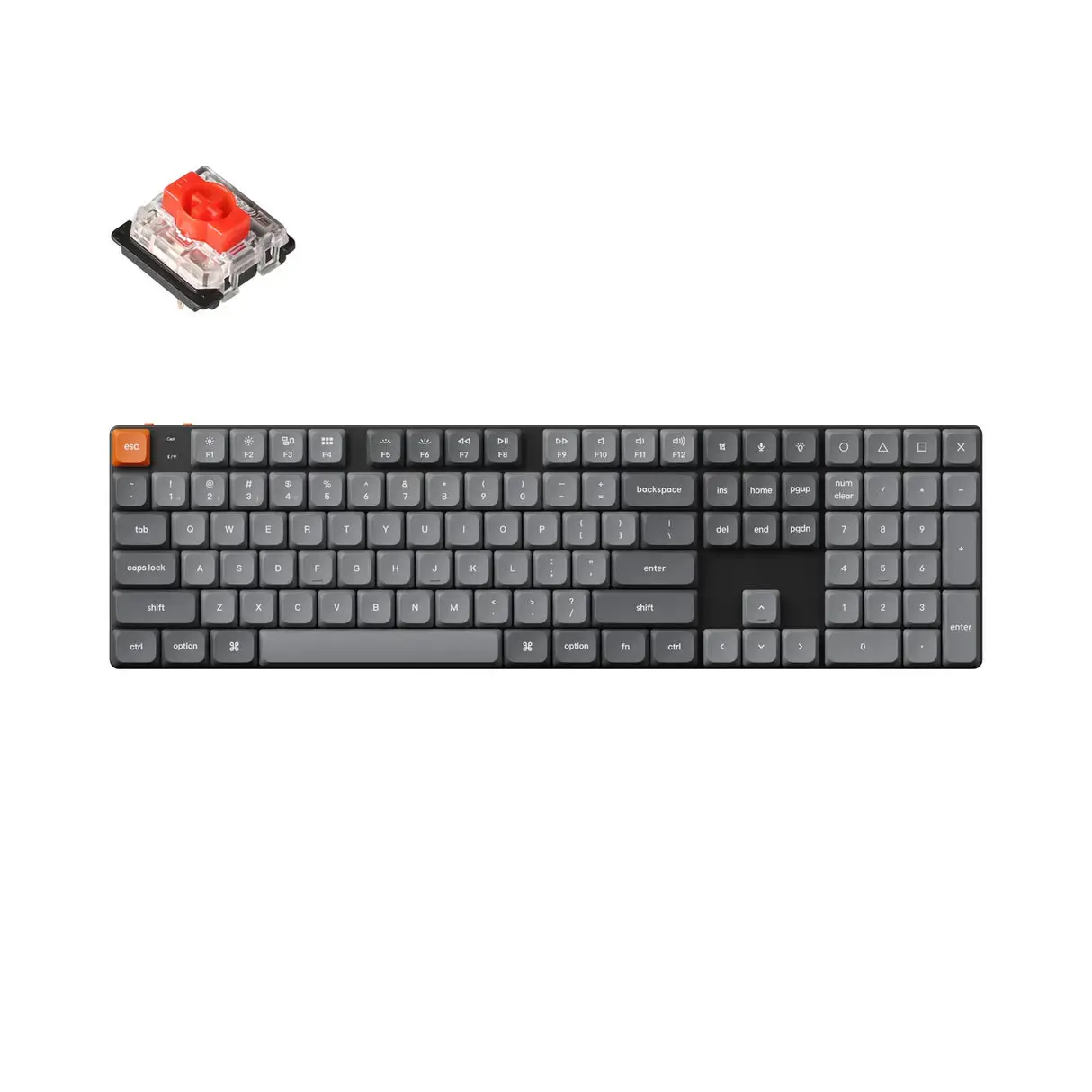 Keychron K5 Max RGB - US Layout - Hot-Swappable Low Profile Gateron Red Wireless Keyboard