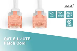 DIGITUS CAT 6 U-UTP sujungimo kabelis Cu LSZH AWG 26/7 ilgis 3 m, pilka spalva
