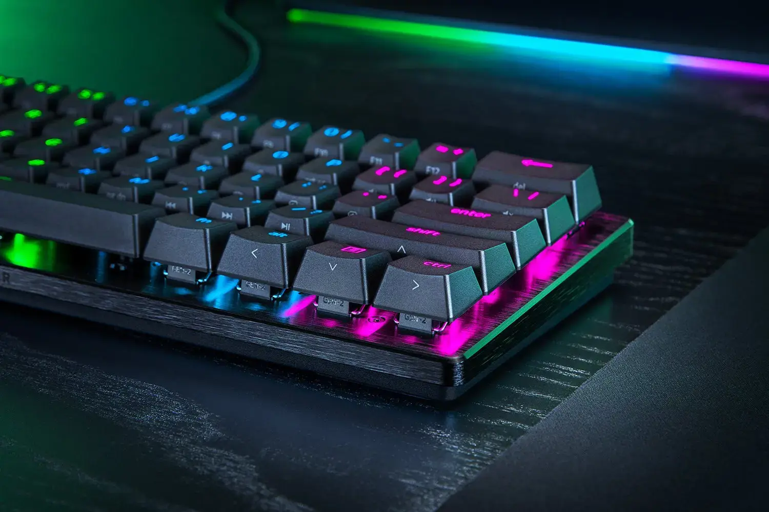 "Razer" mini žaidimų klaviatūra "Huntsman V3 Pro" laidinė šiaurietiška analoginė optinė juoda