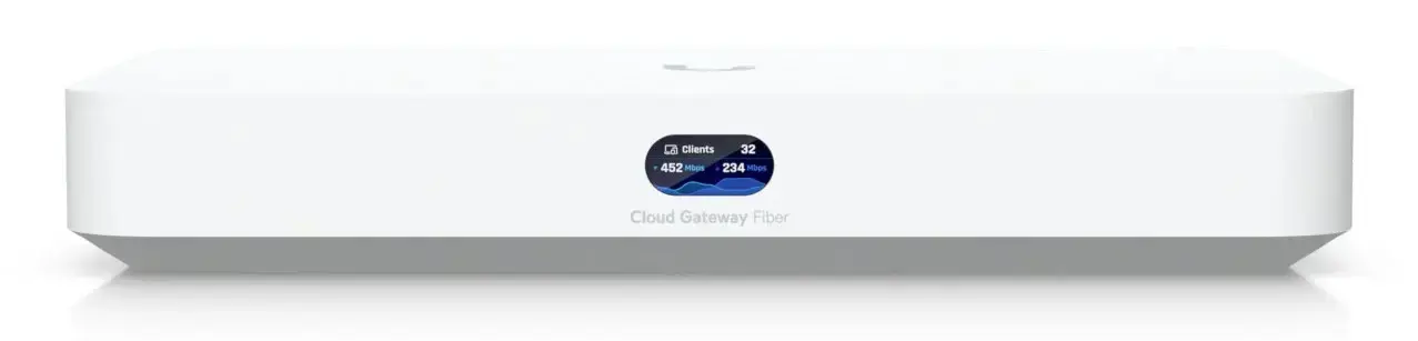 UBIQUITI CLOUD GATEWAY FIBER. DESKTOP 10G CLOUD GATEWAY WITH INTEGRATED POE SWITCH, SELECTABLE NVR STORAGE, AND FULL UNIFI APPLICATION SUPPORT (NO STORAGE)