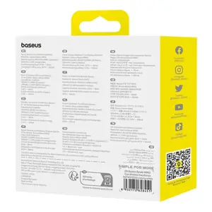 Belaidės ausinės "Baseus Bowie WM02 TWS", "Bluetooth 5.0" (baltos spalvos)