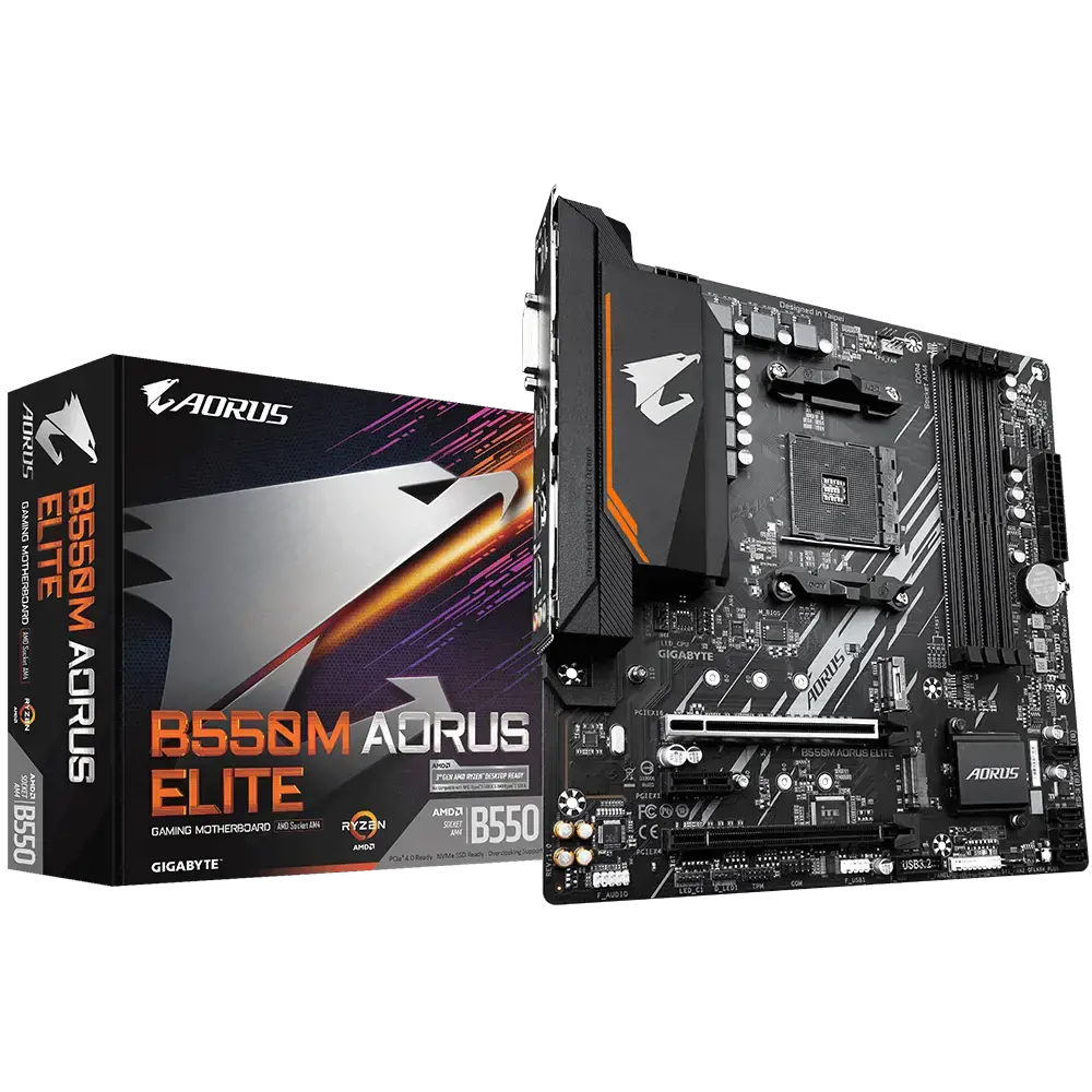 Gigabyte B550M AORUS ELITE, AMD, "Socket AM4", 3 kartos "AMD Ryzen™ 3", 3 kartos "AMD Ryzen 5", 3 kartos "AMD Ryzen™ 7", 3 kartos..., DDR4-SDRAM, 128 GB, DIMM