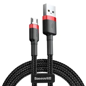 Baseus Cafule Cable Durable Nylon Braided Wire USB | micro USB 2A 3M black-red (CAMKLF-H91)