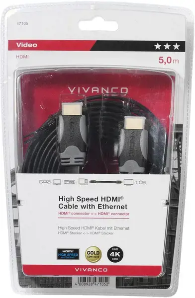 "Vivanco" kabelis HDMI - HDMI 5 m plokščias (47105)