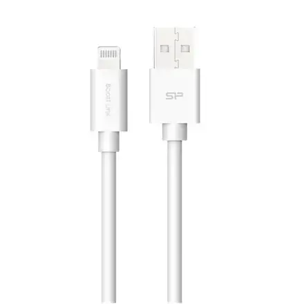 "SILICON POWER" USB - "Lightning" laidas LK15AL 1M PVC Mfi White