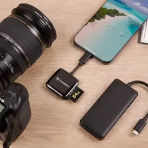 TRANSCEND RDC3 SD/mikroSD kortelių skaitytuvas USB-C 3.2 gen1, juodas