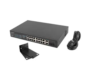 LANBERG RSFE-16P-2C-250 Komutatorius 16x 100Mb PoE+/2x Combo Gigabit 250W nevaldomas