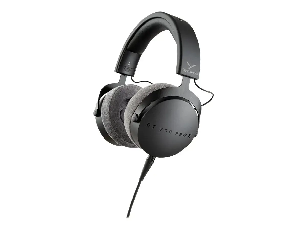 Beyerdynamic DT 700 Pro X laidinės ausinės su mikrofonu, skirtos scenai ir studijai, juodos spalvos