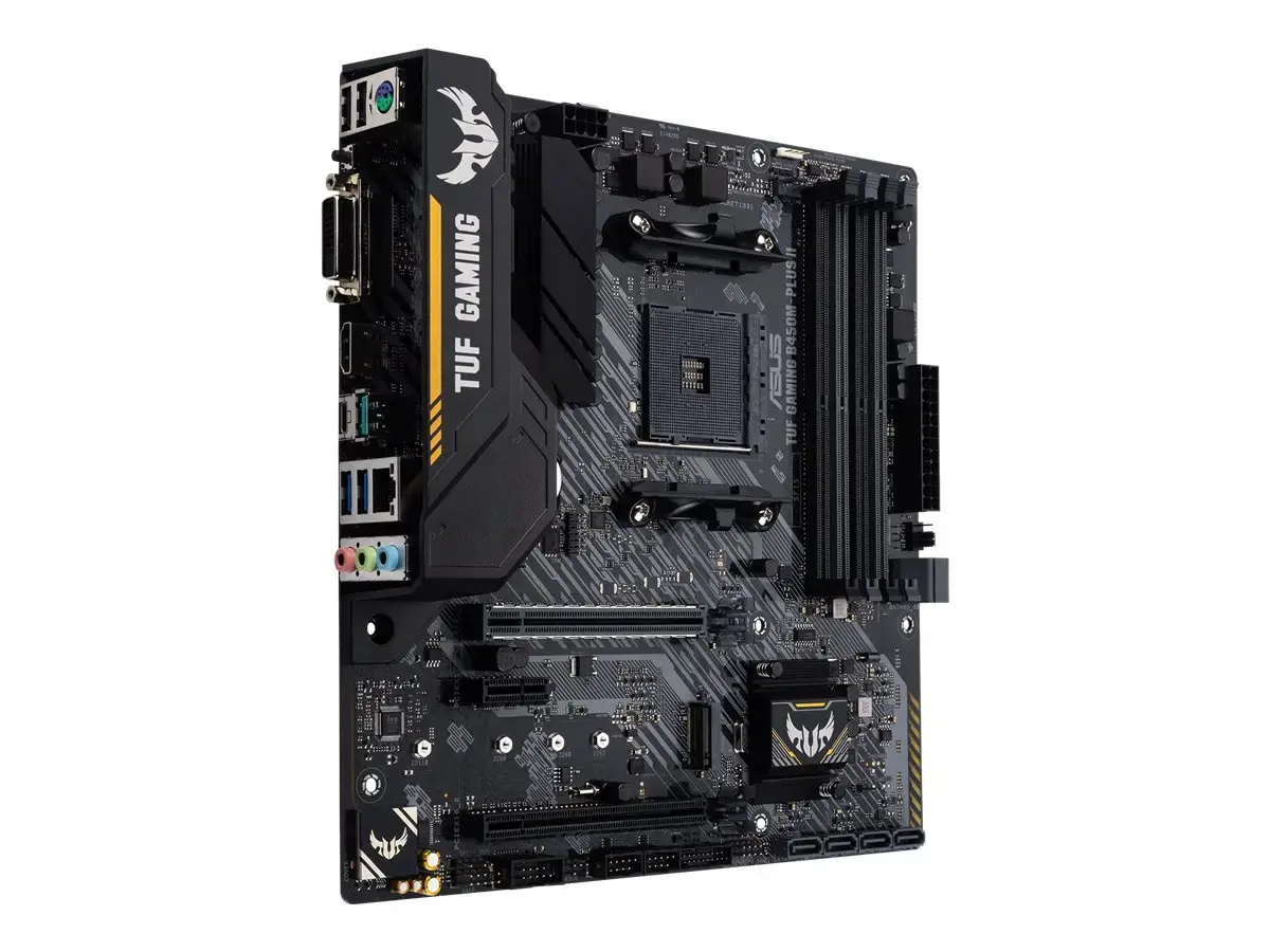 ASUS TUF Gaming B450M-Plus II, AMD, Socket AM4, AMD Ryzen™ 3, 2 kartos AMD Ryzen™ 3, 3 kartos AMD Ryzen™ 3, 3 kartos AMD Ryzen™ 3, AMD Ryzen™ 5, 2..., DDR4-SDRAM, 128 GB, DIMM