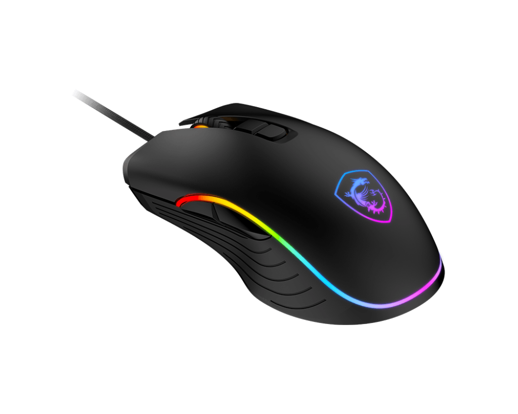 MSI FORGE GM300, Right-hand, Optical, USB Type-A, 7200 DPI, 1 ms, Black