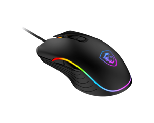 MSI FORGE GM300, Right-hand, Optical, USB Type-A, 7200 DPI, 1 ms, Black