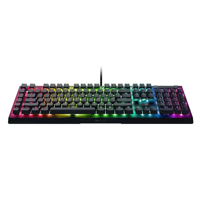 "Razer BlackWidow V4 X" mechaninė žaidimų klaviatūra, geltonas jungiklis, JAV išdėstymas, laidinė, juoda