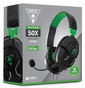 "Turtle Beach Recon 50X White" žaidimų ausinės "Xbox" ir "Xbox Series X|S", laidinės, žaidimų, 20 - 20000 Hz, 530,7 g, ausinės, juodos, žalios spalvos