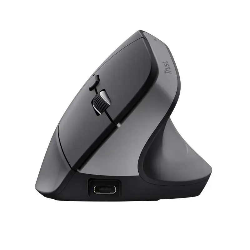 Trust Bayo+, Right-hand, Vertical design, Optical, RF Wireless + Bluetooth, 2400 DPI, Black