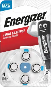 Energizer hearing aid battery Zinc Air AZ675DP-4 TL4