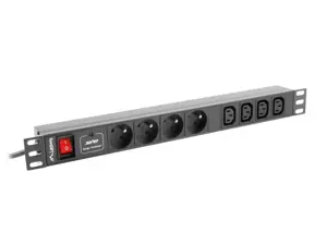 LANBERG PDU-04E04I-0200-IEC-BK Lanberg PDU 1U 10A, 8 lizdai ( 4xE-4xIEC ), 2 m, juoda