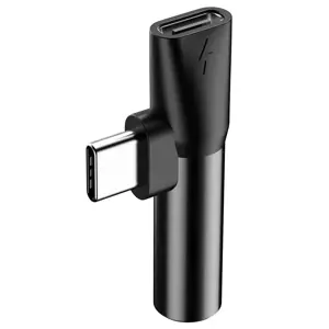 "Baseus" garso adapteris iš USB-C į 3,5 mm mini lizdą + USB-C juodas (juodas)