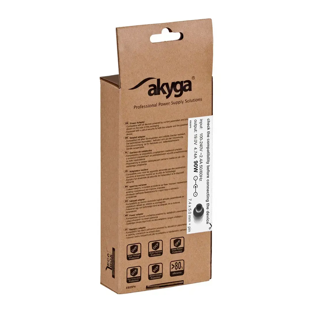 AKYGA AK-ND-04 nešiojamojo kompiuterio maitinimo adapteris AK-ND-04 19V/4.74A 90W 7.4x5.0 mm + kaištis HP