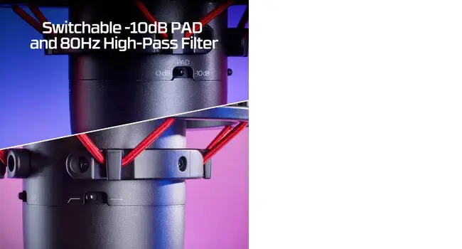 "HyperX ProCast" mikrofonas, -38 dB, 123 dB, 75 dB, 80 Hz, laidinis, XLR-3