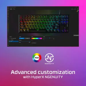 "HyperX Alloy Origins Core PBT HX Red" - mechaninė žaidimų klaviatūra, be klavišų (80-87 %), USB, mechaninė, QWERTY, RGB LED, juoda