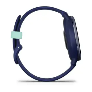 Garmin vivoactive 5 Mėlynos metalo spalvos aliuminio apvadas su mėlynu korpusu ir silikoniniu dirželiu