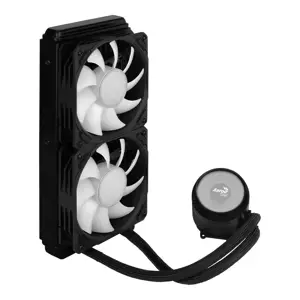 "Aerocool" MIRAGEL240 CPU aušinamas skysčiu 2x 12 cm ARGB ventiliatorius TDP 400 W, juodas, "viskas viename" aušintuvas su skysčiu, 72,2 cfm, juodas