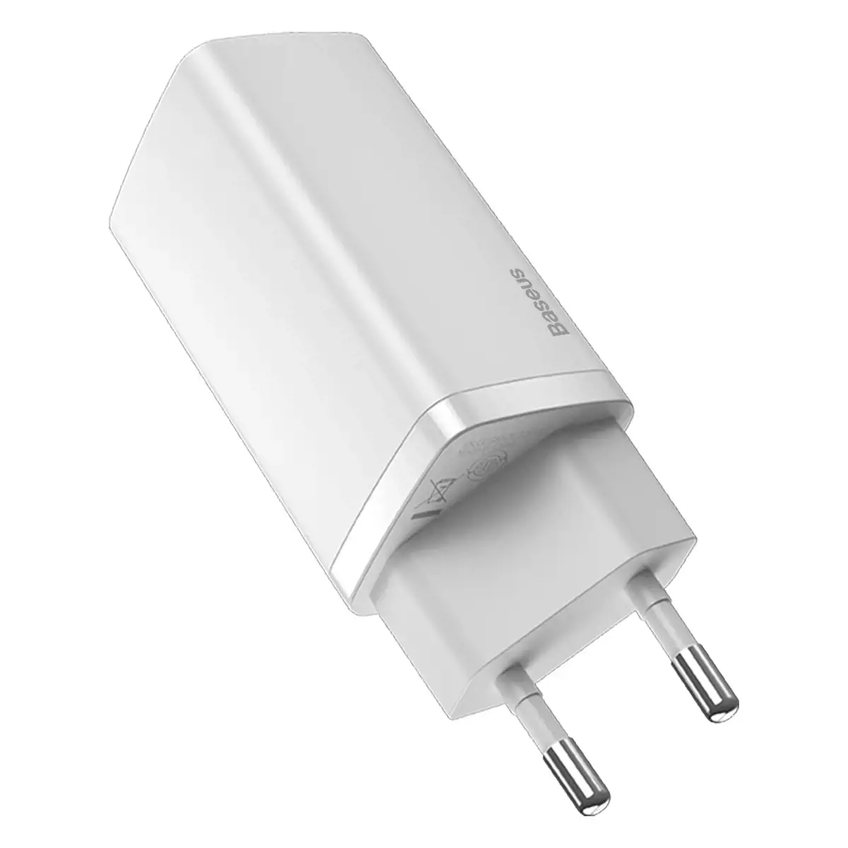 "Baseus GaN2 Lite" greitasis kelioninis įkroviklis USB+C 65W EU White (baltas)