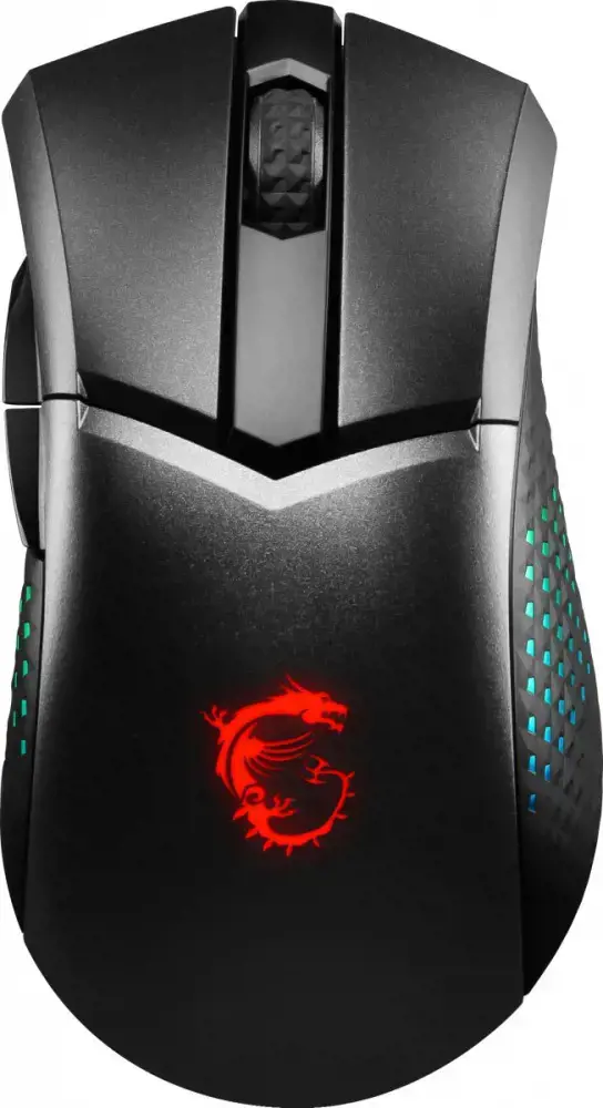 MSI CLUTCH GM51 LIGHTWEIGHT WIRELESS, dešinės rankos, optinis, RF belaidis, 26000 DPI, 1 ms, juodas