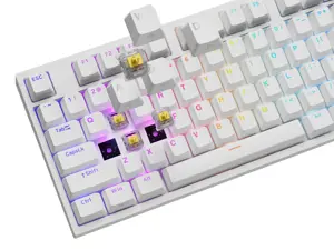 Genesis Thor 404 | Mechanical Gaming Keyboard | Wired | US | Gateron Yellow Pro | White