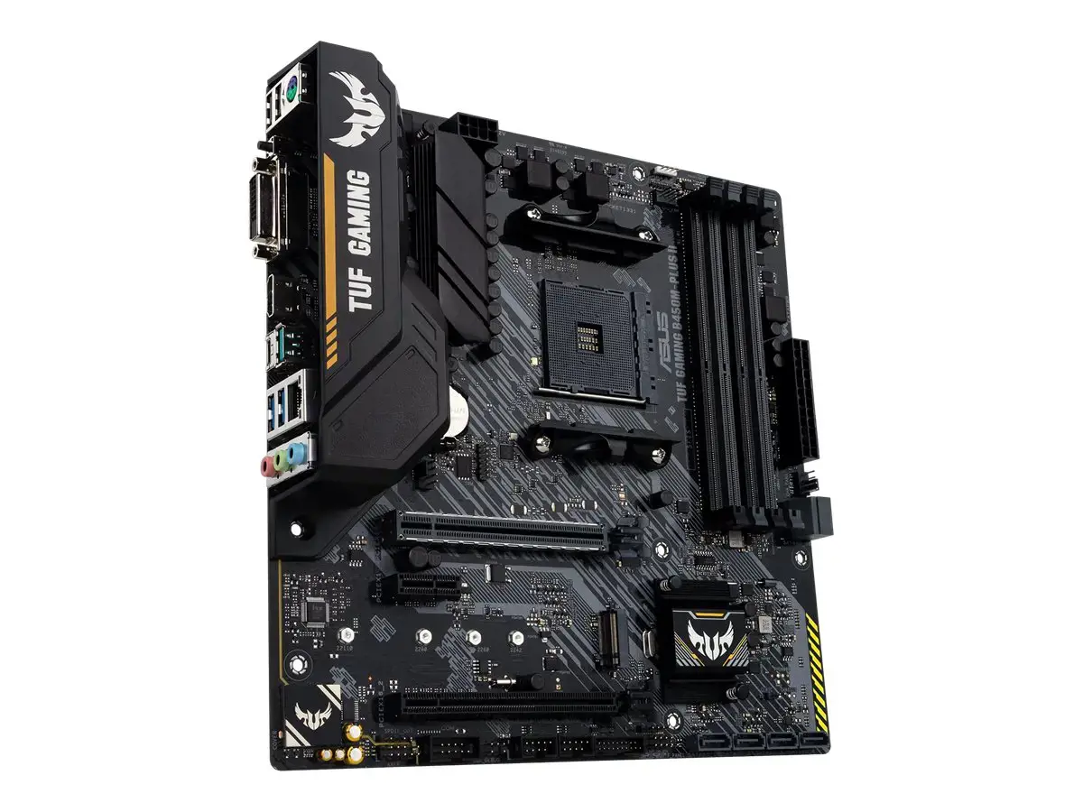 ASUS TUF Gaming B450M-Plus II, AMD, Socket AM4, AMD Ryzen™ 3, 2 kartos AMD Ryzen™ 3, 3 kartos AMD Ryzen™ 3, 3 kartos AMD Ryzen™ 3, AMD Ryzen™ 5, 2..., DDR4-SDRAM, 128 GB, DIMM