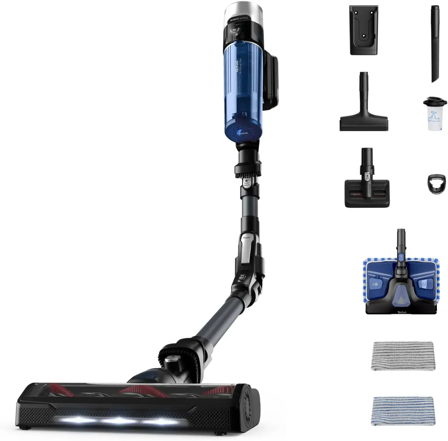 TEFAL Vacuum Cleaner | TY20C7 X-force Flex Aqua | Cordless operating | 250 W | Black/Blue