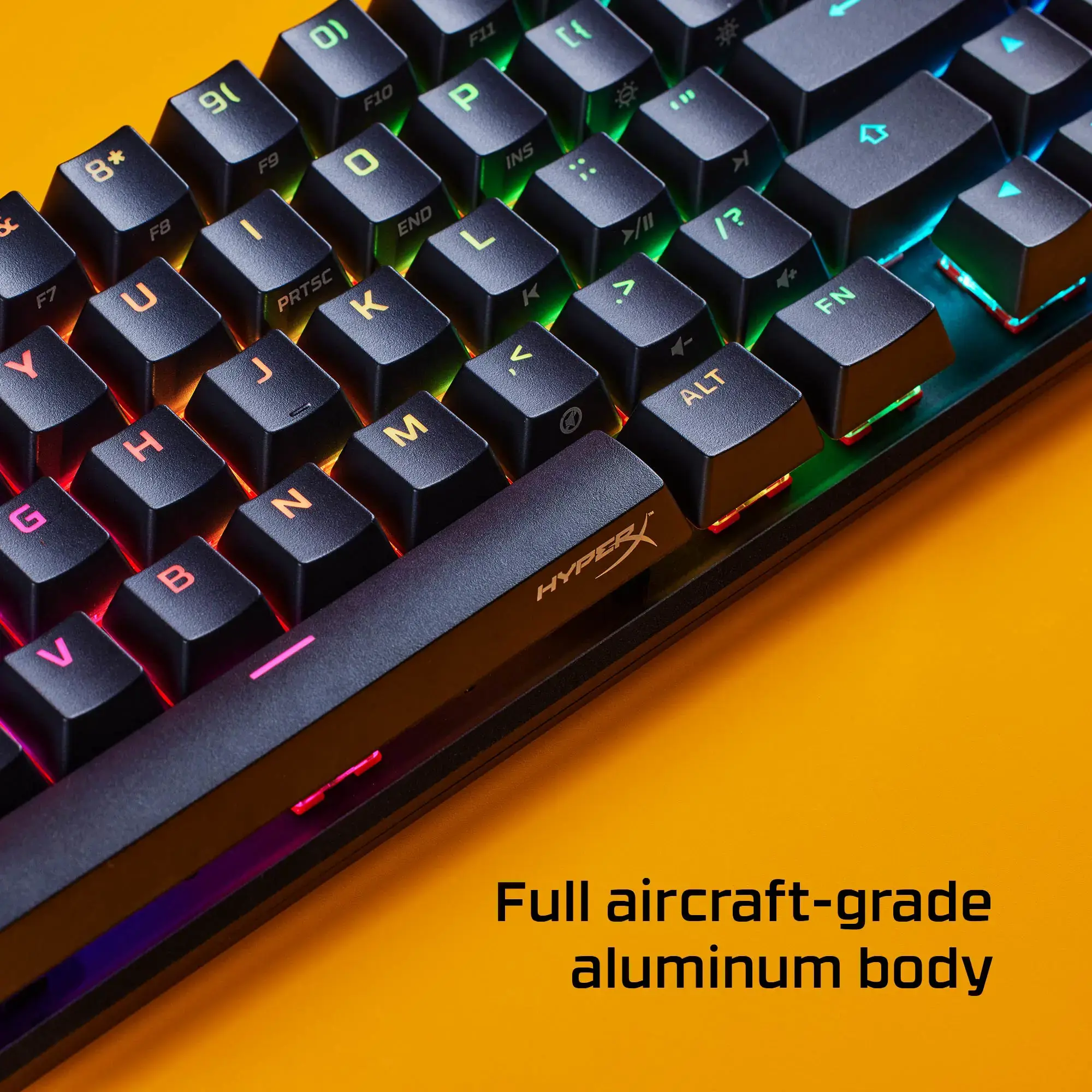 "HyperX Alloy Origins 65" - mechaninė žaidimų klaviatūra - HX Red (JAV išdėstymas), 65%, USB, mechaninė, RGB LED, juoda