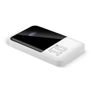 Powerbank 10 000mAh, 2x USB, 1x USB-C 22,5W, QC4+, LCD screen, white
