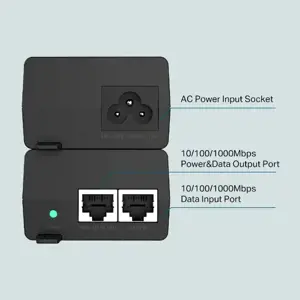 TP-Link PoE+ injektorius, Gigabit Ethernet, 10,100,1000 Mbps, IEEE 802.3ab, IEEE 802.3af, IEEE 802.3at, IEEE 802.3i, IEEE 802.3u, Cat3, Cat4, Cat5, Cat5e, juodas, 100 m